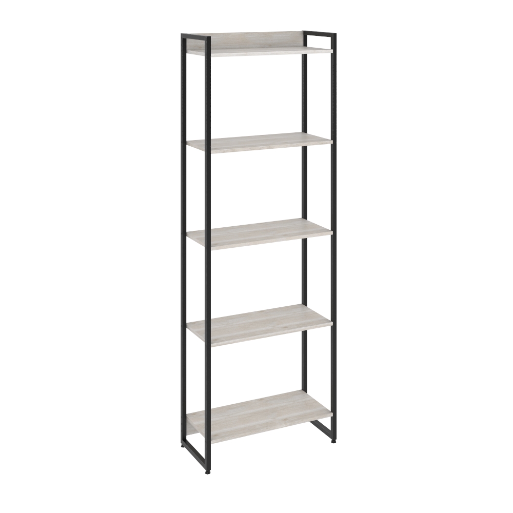 Kit Escritório Estante Areta 5 Prateleiras com Mesa Industrial Aspen 150cm C01 Snow - Lyam Decor