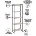 Kit Escritório Estante Areta 5 Prateleiras com Mesa Industrial Aspen 150cm C01 Snow - Lyam Decor