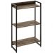 Kit Estante Areta 3 Prateleiras com Mesa Industrial Aspen 120cm C01 Carvalho Dark - Lyam Decor
