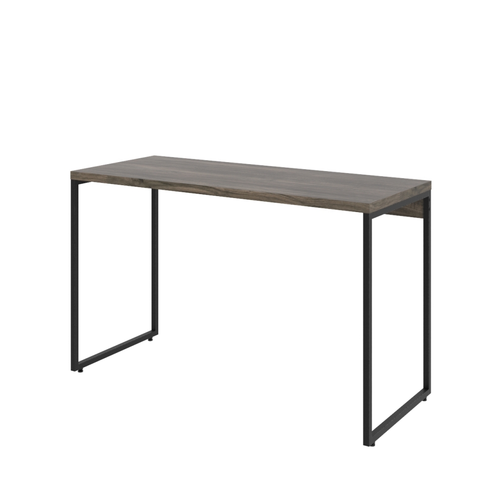 Kit Estante Areta 3 Prateleiras com Mesa Industrial Aspen 120cm C01 Carvalho Dark - Lyam Decor