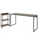 Kit Estante Areta 3 Prateleiras com Mesa Industrial Aspen 150cm C01 Carvalho Dark - Lyam Decor