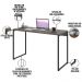Kit Estante Areta 4 Prateleiras com Mesa Industrial Aspen 120cm C01 Carvalho Dark - Lyam Decor