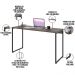 Kit Estante Areta 4 Prateleiras com Mesa Industrial Aspen 135cm C01 Carvalho Dark - Lyam Decor