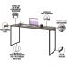 Kit Estante Areta 4 Prateleiras com Mesa Industrial Aspen 150cm C01 Carvalho Dark - Lyam Decor