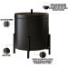 Kit Lixeira Com Tampa Multiuso 6L Kalli e Papeleira de chão Set Aço D01 Preto Fosco - Lyam Decor