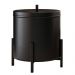 Kit Lixeira Com Tampa Multiuso 6L Kalli e Papeleira de chão Set Aço D01 Preto Fosco - Lyam Decor