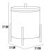 Kit Lixeira Tampa 6L Kalli e Porta Toalha Isla Para Pia Bancada Lavabo Aço D01 Preto - Lyam Decor