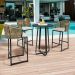 Kit Mesa Bistrô Maya Com 03 Banquetas Área Gourmet Bar Corda Náutica Sunset D04 Bege - Lyam Decor