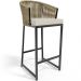 Kit Mesa Bistrô Maya Com 03 Banquetas Área Gourmet Bar Corda Náutica Sunset D04 Bege - Lyam Decor