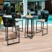 Kit Mesa Bistrô Maya Com 03 Banquetas Área Gourmet Bar Corda Náutica Sunset D04 Preto - Lyam Decor