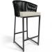 Kit Mesa Bistrô Maya Com 03 Banquetas Área Gourmet Bar Corda Náutica Sunset D04 Preto - Lyam Decor