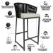 Kit Mesa Bistrô Maya Com 03 Banquetas Área Gourmet Bar Corda Náutica Sunset D04 Preto - Lyam Decor