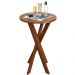 Kit Mesa Bistrô Redonda Com 2 Banquetas Madeira Maciça Cerâmica New Rústico W02 Imbuia - Lyam Decor