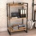 Kit Mesa Cavalete 135 cm com Estante 3 Prateleiras Estilo Industrial Form C01 Carvalho - Lyam Decor