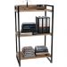 Kit Mesa Cavalete 135 cm com Estante 3 Prateleiras Estilo Industrial Form C01 Carvalho - Lyam Decor