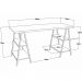 Kit Mesa Cavalete 135 cm com Estante 3 Prateleiras Estilo Industrial Form C01 Carvalho - Lyam Decor
