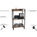 Kit Mesa Cavalete 135 cm com Estante 3 Prateleiras Estilo Industrial Form C01 Carvalho - Lyam Decor