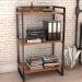 Kit Mesa Cavalete 135 cm com Estante 3 Prateleiras Estilo Industrial Form C01 Nogal - Lyam Decor