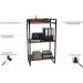 Kit Mesa Cavalete 135 cm com Estante 3 Prateleiras Estilo Industrial Form C01 Nogal - Lyam Decor