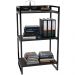 Kit Mesa Cavalete 135 cm com Estante 3 Prateleiras Estilo Industrial Form C01 Preto Onix - Lyam Decor