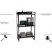 Kit Mesa Cavalete 135 cm com Estante 3 Prateleiras Estilo Industrial Form C01 Preto Onix - Lyam Decor
