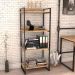 Kit Mesa Cavalete 135 cm com Estante 4 Prateleiras Estilo Industrial Form C01 Carvalho - Lyam Decor