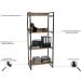 Kit Mesa Cavalete 135 cm com Estante 4 Prateleiras Estilo Industrial Form C01 Carvalho - Lyam Decor