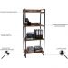 Kit Mesa Cavalete 135 cm com Estante 4 Prateleiras Estilo Industrial Form C01 Nogal - Lyam Decor