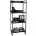 Kit Mesa Cavalete 135 cm com Estante 4 Prateleiras Estilo Industrial Form C01 Preto Onix - Lyam Decor
