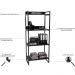 Kit Mesa Cavalete 135 cm com Estante 4 Prateleiras Estilo Industrial Form C01 Preto Onix - Lyam Decor