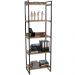 Kit Mesa Cavalete 135 cm com Estante 5 Prateleiras Estilo Industrial Form C01 Carvalho - Lyam Decor