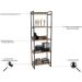 Kit Mesa Cavalete 135 cm com Estante 5 Prateleiras Estilo Industrial Form C01 Carvalho - Lyam Decor