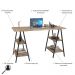 Kit Mesa Cavalete 135 cm com Estante 5 Prateleiras Estilo Industrial Form C01 Carvalho - Lyam Decor