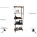 Kit Mesa Cavalete 135 cm com Estante 5 Prateleiras Estilo Industrial Form C01 Nogal - Lyam Decor