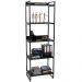 Kit Mesa Cavalete 135 cm com Estante 5 Prateleiras Estilo Industrial Form C01 Preto Onix - Lyam Decor
