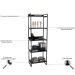 Kit Mesa Cavalete 135 cm com Estante 5 Prateleiras Estilo Industrial Form C01 Preto Onix - Lyam Decor
