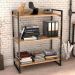 Kit Mesa Cavalete 150 cm com Estante 3 Prateleiras Estilo Industrial Form C01 Carvalho - Lyam Decor