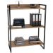 Kit Mesa Cavalete 150 cm com Estante 3 Prateleiras Estilo Industrial Form C01 Carvalho - Lyam Decor