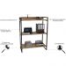 Kit Mesa Cavalete 150 cm com Estante 3 Prateleiras Estilo Industrial Form C01 Carvalho - Lyam Decor