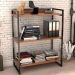 Kit Mesa Cavalete 150 cm com Estante 3 Prateleiras Estilo Industrial Form C01 Nogal - Lyam Decor