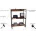 Kit Mesa Cavalete 150 cm com Estante 3 Prateleiras Estilo Industrial Form C01 Nogal - Lyam Decor