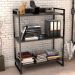 Kit Mesa Cavalete 150 cm com Estante 3 Prateleiras Estilo Industrial Form C01 Preto Onix - Lyam Decor