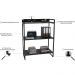 Kit Mesa Cavalete 150 cm com Estante 3 Prateleiras Estilo Industrial Form C01 Preto Onix - Lyam Decor