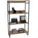 Kit Mesa Cavalete 150 cm com Estante 4 Prateleiras Estilo Industrial Form C01 Carvalho - Lyam Decor