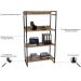 Kit Mesa Cavalete 150 cm com Estante 4 Prateleiras Estilo Industrial Form C01 Carvalho - Lyam Decor