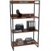 Kit Mesa Cavalete 150 cm com Estante 4 Prateleiras Estilo Industrial Form C01 Nogal - Lyam Decor