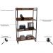 Kit Mesa Cavalete 150 cm com Estante 4 Prateleiras Estilo Industrial Form C01 Nogal - Lyam Decor