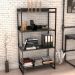Kit Mesa Cavalete 150 cm com Estante 4 Prateleiras Estilo Industrial Form C01 Preto Onix - Lyam Decor