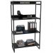 Kit Mesa Cavalete 150 cm com Estante 4 Prateleiras Estilo Industrial Form C01 Preto Onix - Lyam Decor