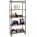 Kit Mesa Cavalete 150 cm com Estante 5 Prateleiras Estilo Industrial Form C01 Carvalho - Lyam Decor